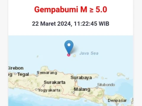 Gempa Magnitudo Guncang Timur Laut Tuban Tak Berpotensi Tsunami