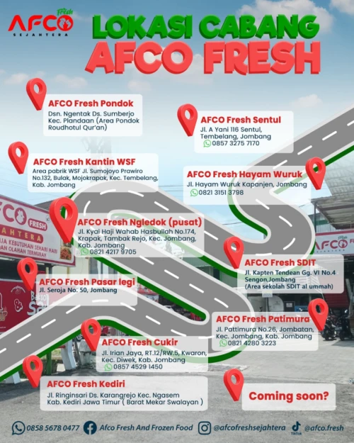 Lokasi Cabang AFCO FRESH. (Foto: Dok. AFCO Fresh) 