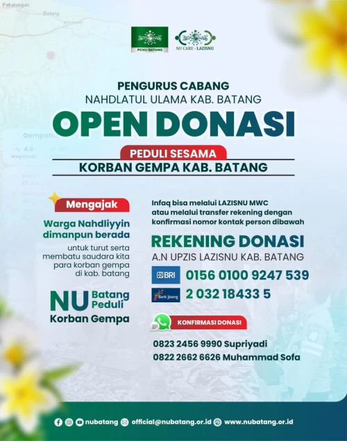 Open Donasi Gempa Bumi PCNU Batang