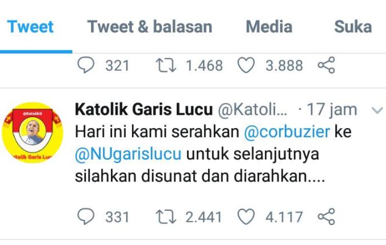 Ketika Dua Akun Garis Lucu Serah Terima Status Agama Deddy