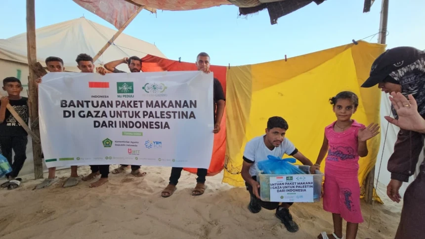 2.100 Warga Gaza Palestina Terima Bantuan Paket Makanan dari NU Care-LAZISNU