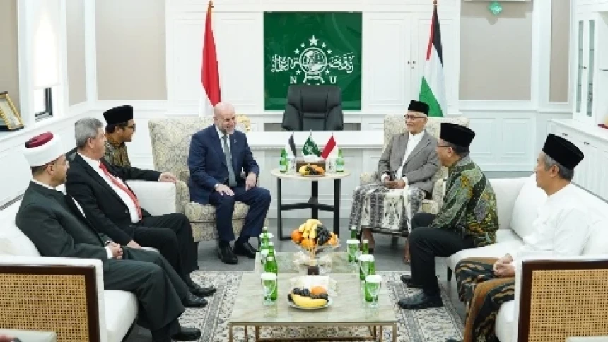 Rais Aam PBNU dan Mahmoud Al-Habbash Bahas Hubungan Spesial NU dengan Palestina