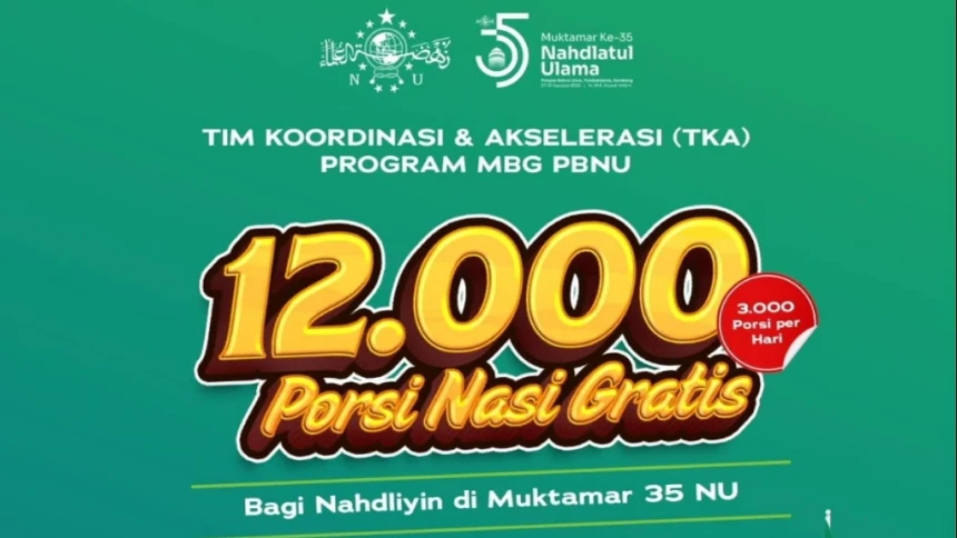 TKA PBNU Salurkan 12.000 Paket Makan Gratis pada Muktamar Ke-35 NU