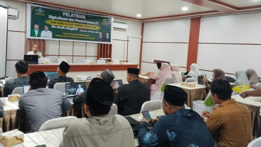 Semarak Hari Santri 2026, PCNU Aceh Singkil Latih Guru Pesantren Manfaatkan Ai
