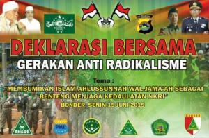 Ansor, Polda dan TNI NTB Deklarasi Gerakan Antiradikalisme