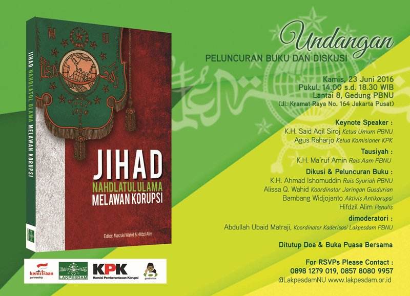 Lakpesdam Luncurkan Buku Jihad NU Melawan Korupsi
