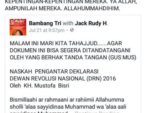 Again, NU prominent ulema Gus Mus slandered