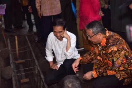 Mendes Eko dan Jokowi Tinjau Saluran Peresapan Air Hujan Hasil Dandes