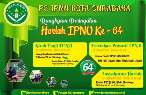 Peringati Harlah, 64 Panji IPNU Akan Dikirab dari Surabaya Menuju Jombang