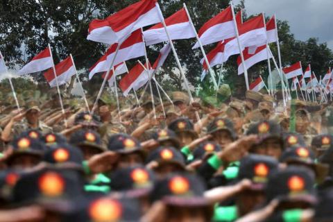 5000 Banser Ikuti Apel Kebangsaan di Alun-alun Kendal