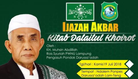 Berikan Ijazah, Rais PWNU Lampung Jelaskan Keutamaan Shalawat