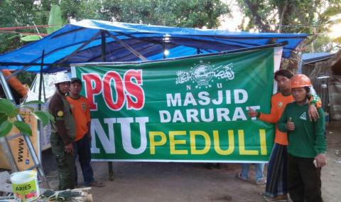 Banser Bagana Kendal Dirikan Masjid Darurat di Lombok Barat