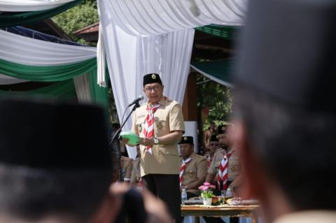 Dibuka Menag, Deklarasi Cinta NKRI Bergema di Perkemahan Pramuka Santri Nusantara