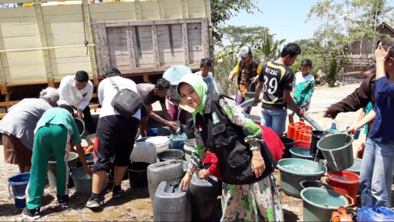 LPBINU Blitar Kirim Air Bersih di Kawasan Terdampak Kemarau