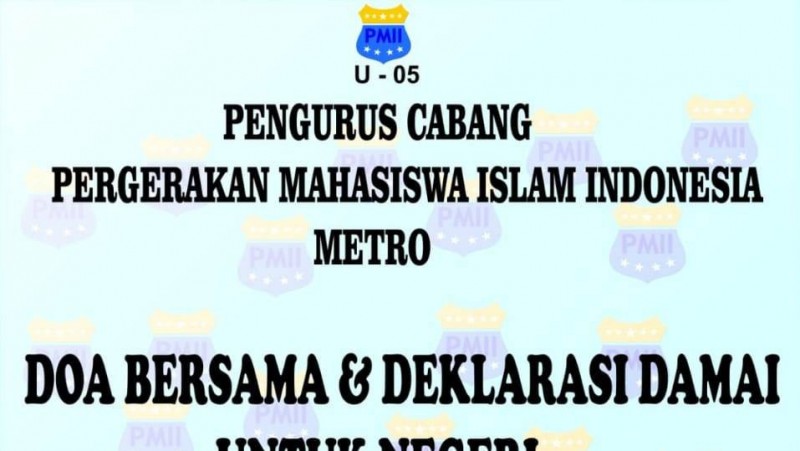 PMII Metro Lampung Pilih Gelar Doa dan Deklarasi Damai untuk Negeri