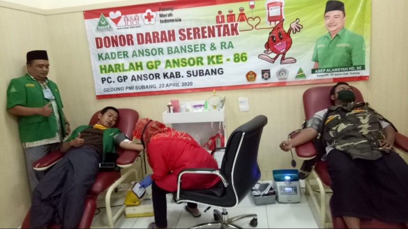 Stok Darah Menipis, GP Ansor Subang Inisiasi Donor Darah
