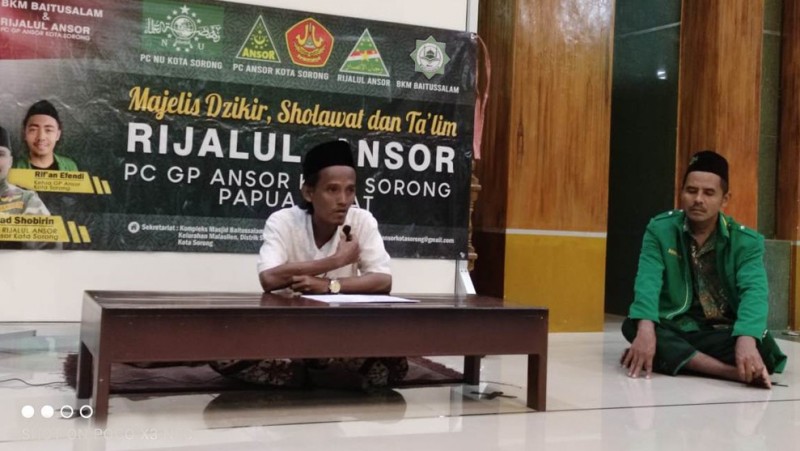 Perkuat Amaliyah NU, Ansor Kota Sorong Gelar Pengajian Aswaja di Masjid Baitus Salam