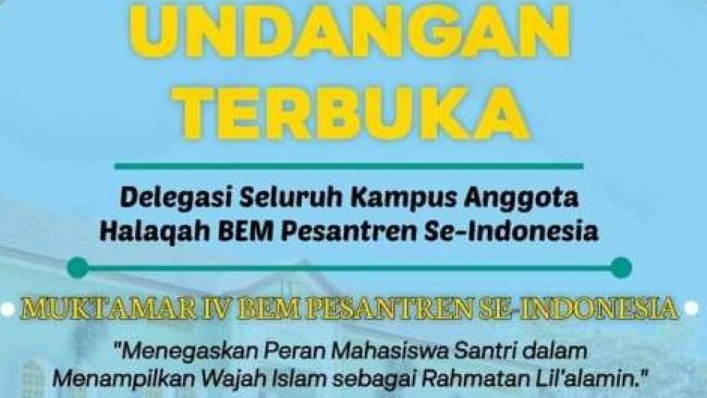 Muktamar Ke 4 Bem Pesantren Se Indonesia Digelar Di Jombang Selama Tiga