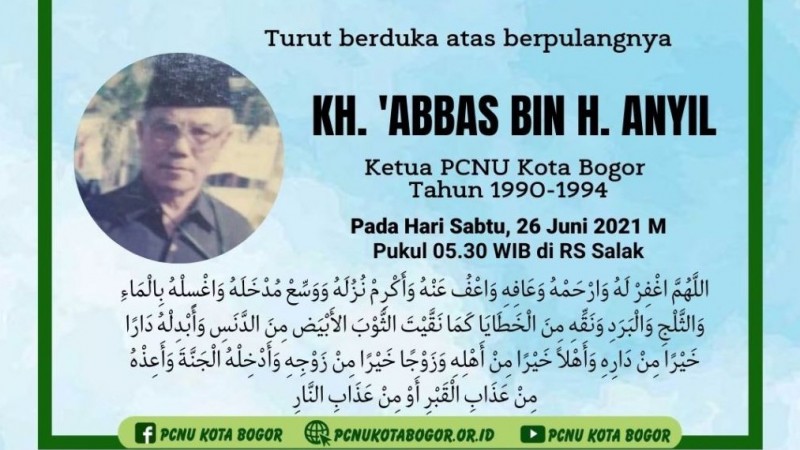 Innaalillaahi, Ketua PCNU Kota Bogor 1990-1994 Wafat