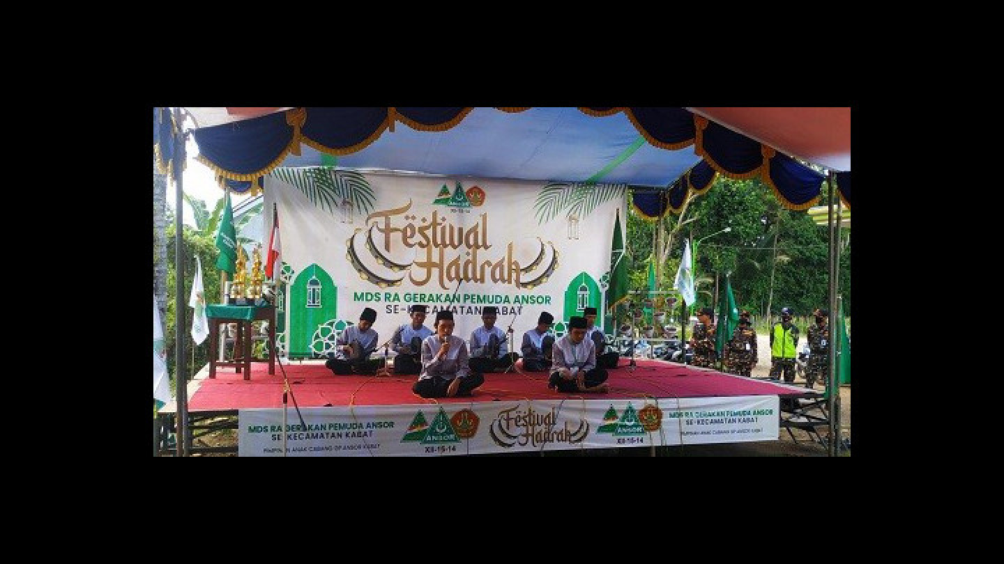 Akhir Bulan Maulid, MDS Rizalul Ansor Kabat Gelar Festival Hadrah