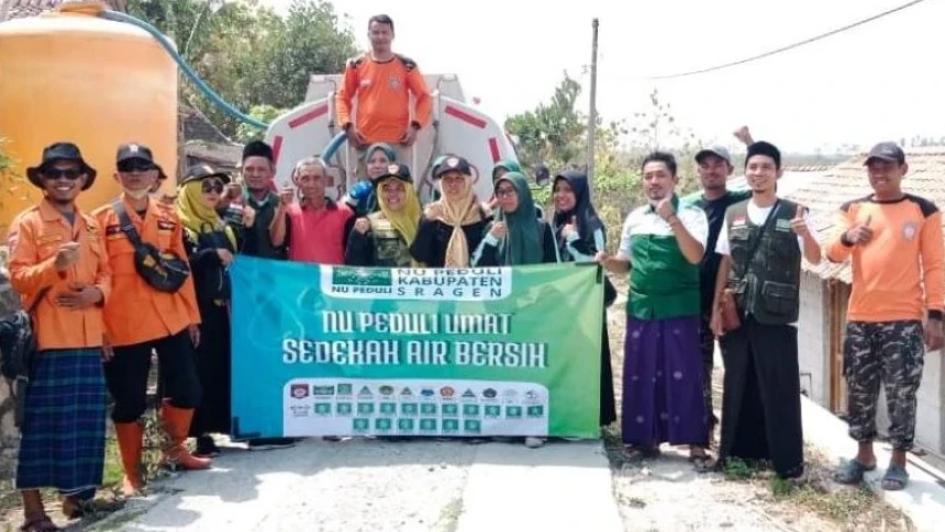 Kekeringan di Sragen, NU Peduli Salurkan 80 Ribu Liter Air Bersih untuk Warga di 6 Kecamatan