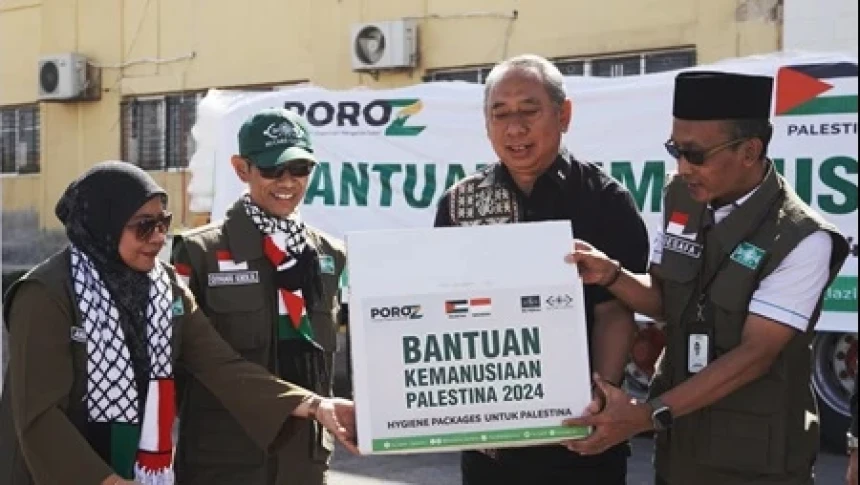 LAZISNU dan Poroz Kirim Bantuan 12 Kontainer Kebutuhan Pokok untuk Rakyat Palestina