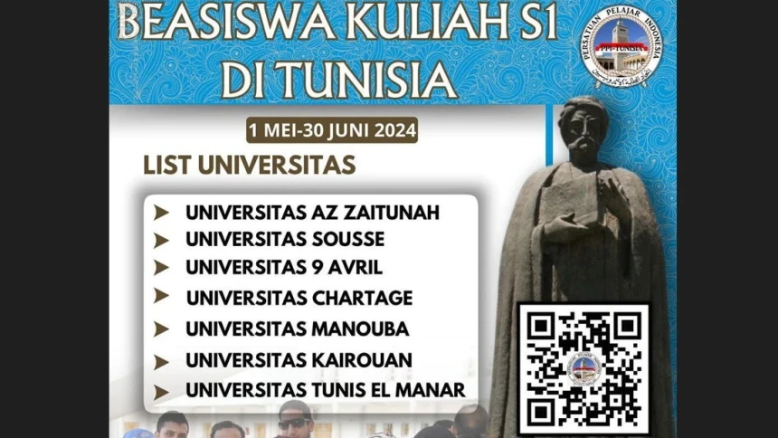 Pendaftaran Beasiswa S1 di Tunisia Dibuka, Ini Syarat dan Cara Daftarnya