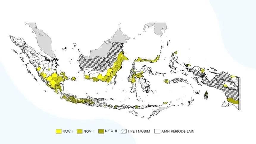 BMKG Prediksi 529 Zona Musim Alami Keterlambatan Hujan, Sebagian Wilayah Baru Basah pada November 2026