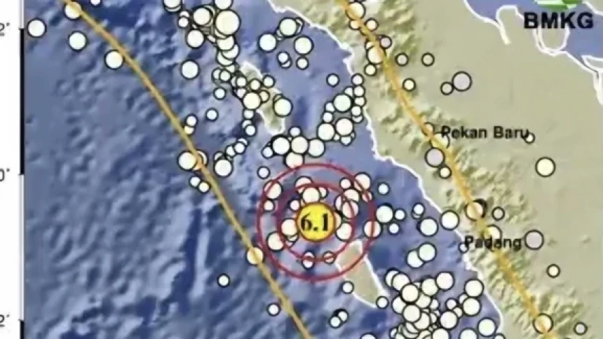 Gempa M6,1 Guncang Nias Selatan, Terasa hingga Sumatra Barat