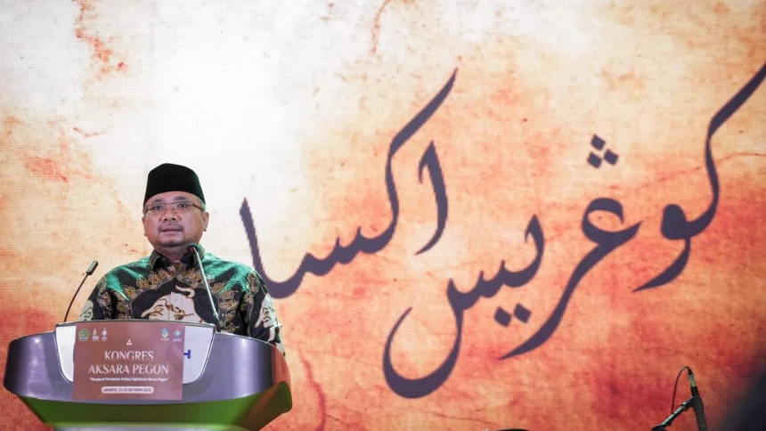Menag Yaqut Ungkap Peran Penting Aksara Pegon sebagai Media Syiar Ulama Nusantara