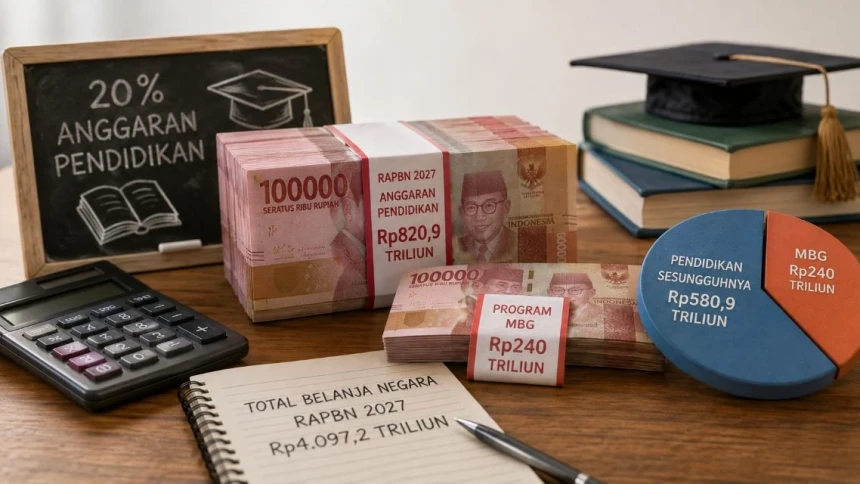 Anggaran Pendidikan di Luar MBG Sisa 14 Persen, RAPBN 2027 untuk MBG Naik Rp17 Triliun