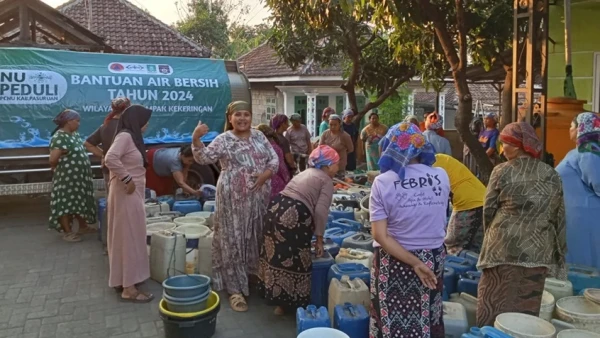 NU Peduli Pasuruan Salurkan 24 Ribu Liter Air Bersih Tiap Pekan Sekali