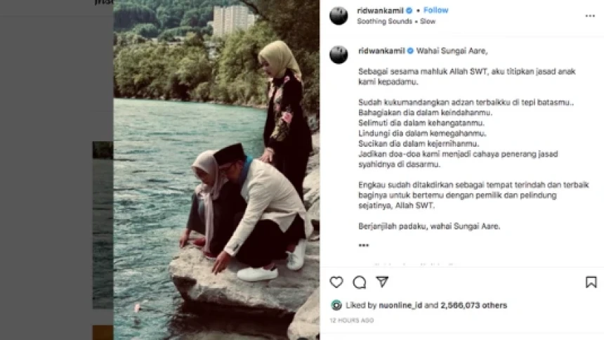 Mistik Cinta Ridwan Kamil: Sungai Aare, Aku Titipkan Jasad Anak Kami Kepadamu