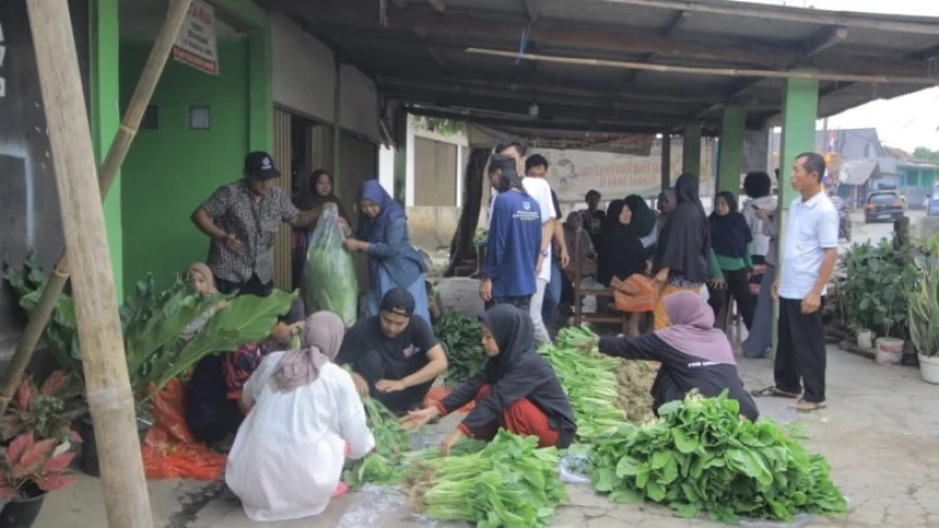 Terapkan Hidup Sehat, KKN Mahasiswa Unusia Bagikan Sayur Organik di Kemang Bogor