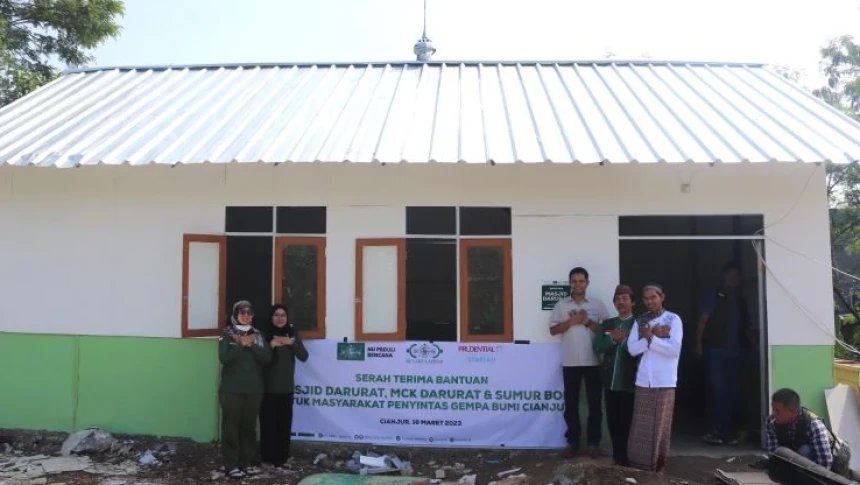 Sambut Ramadhan, LAZISNU Resmikan Masjid Darurat di Cugenang Cianjur