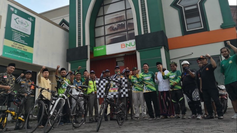 Gowes To Muktamar, Pemuda NU Magelang Kayuh Sepeda dari Muntilan ke Lampung