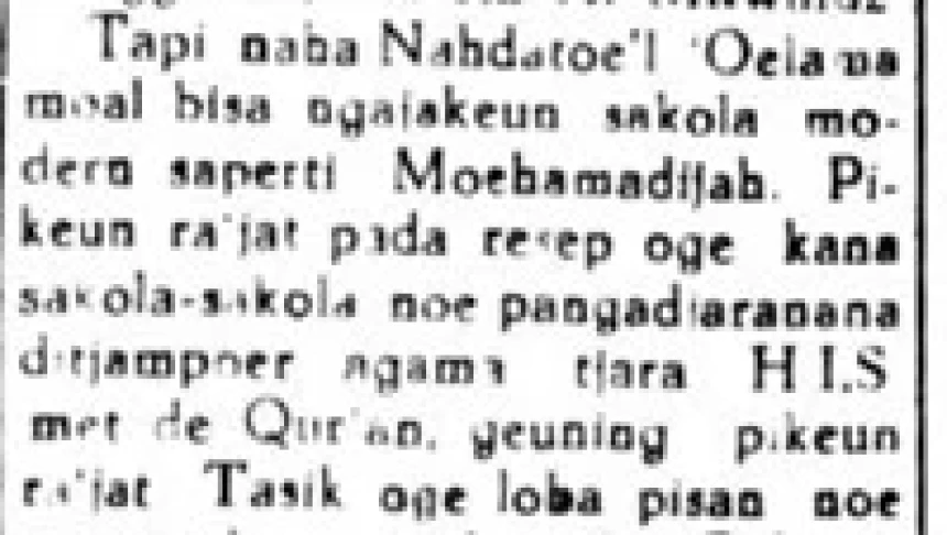 Pendidikan di Lingkungan NU dalam Warta Koran Sebelum Indonesia Merdeka