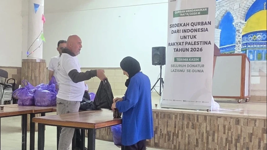 Penyaluran Daging Kurban NU Care-LAZISNU untuk Ratusan Keluarga Rentan di Palestina