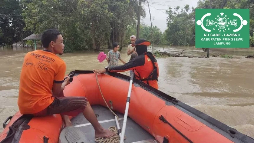 LAZISNU Pringsewu Bantu Warga Terdampak Banjir di Berbagai Daerah di Lampung