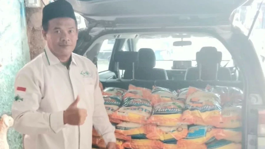 Penyaluran Beras dan Masker LAZISNU Batam Kepri kepada Santri Terdampak Kabut Asap Karhutla