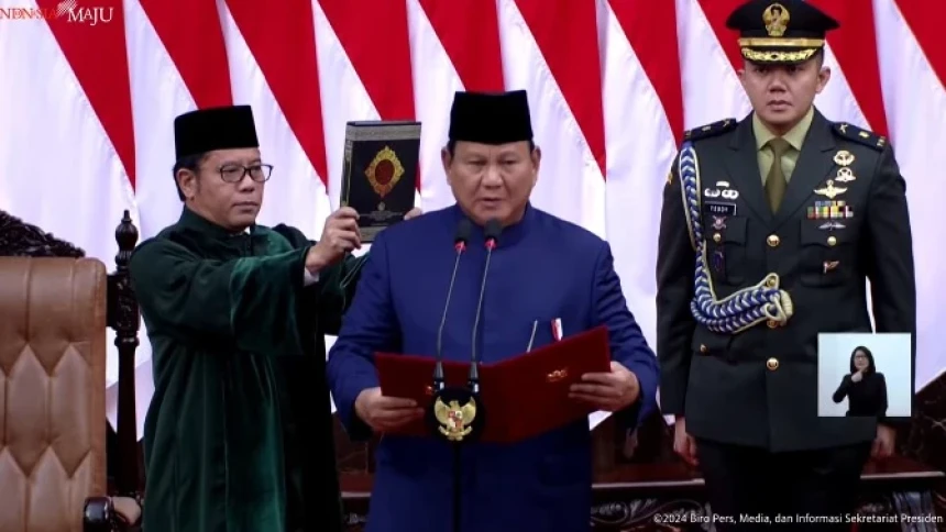 Prabowo dan Gibran Ucapkan Sumpah sebagai Presiden dan Wapres RI 2024-2029