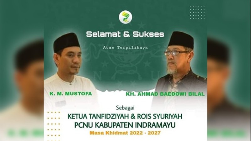 Duet KH Ahmad Baidhowi dan KH M Mustofa Pimpin PCNU Indramayu 2022-2027