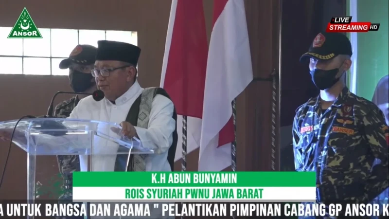 KH Abun Bunyamin Pesan 5 Hal Ini Untuk GP Ansor Kota Bandung