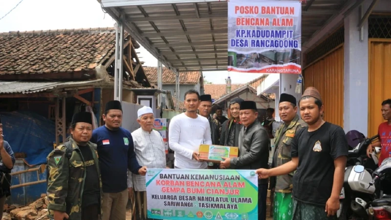 MWCNU Sariwangi dan Leuwisari Serahkan Bantuan Kemanusiaan untuk Korban Gempa Cianjur