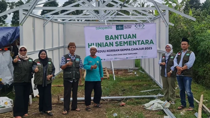 NU Peduli Bencana Salurkan Bantuan ke Cianjur: Dari Huntara, Masjid, Madrasah hingga MCK Darurat