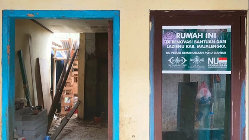 LAZISNU Majalengka Renovasi Rumah Yatim Korban Gempa Cianjur 