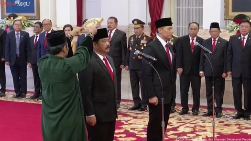 Masa Jabatan Tinggal 8 Bulan, Jokowi Lantik Hadi Jadi Menko Polhukam dan AHY Menteri ATR