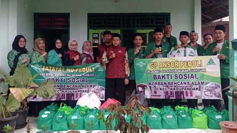 Keluarga Besar NU Kadupandak Salurkan Bantuan untuk Korban Bencana Alam di Cianjur Selatan