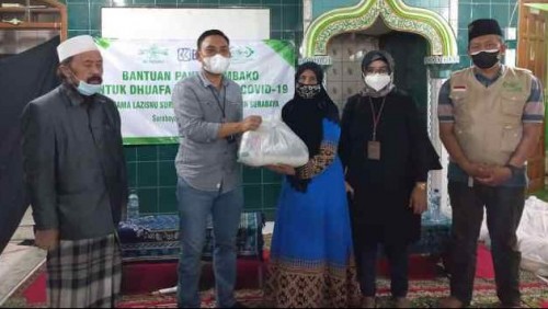 LAZISNU Surabaya Salurkan Bantuan untuk Santri Terdampak Covid-19