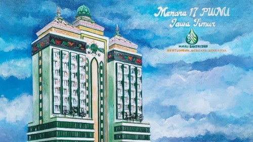 Lewat Lukisan, Lesbumi Jatim Sumbang Pembangunan Menara 17 Rp500 Juta